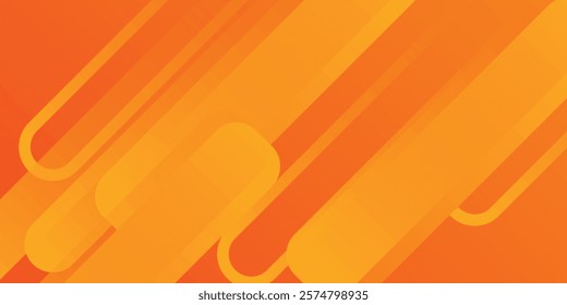 Abstract orange background with diagonal lines. Dynamic shapes composition.