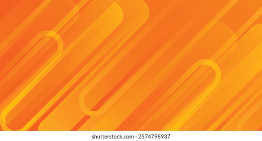 Abstract orange background with diagonal lines. Dynamic shapes composition.