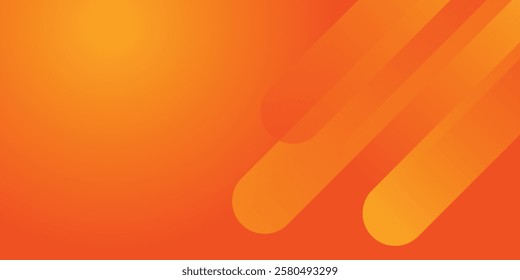Abstract orange background with diagonal lines. Dynamic shapes composition.