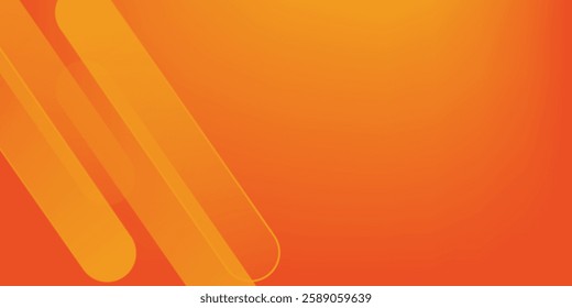 Abstract orange background with diagonal lines. Dynamic shapes composition.