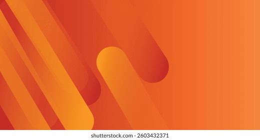 Abstract orange background with diagonal lines. Dynamic shapes composition.