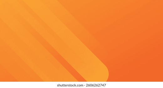 Abstract orange background with diagonal lines. Dynamic shapes