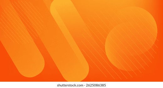 Abstract orange background with diagonal lines. Dynamic shapes composition.