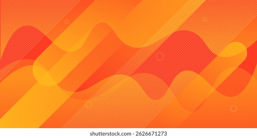 Abstract orange background with diagonal lines. Dynamic shapes composition.