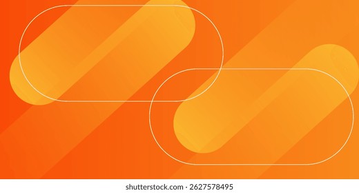Abstract orange background with diagonal lines. Dynamic shapes composition.