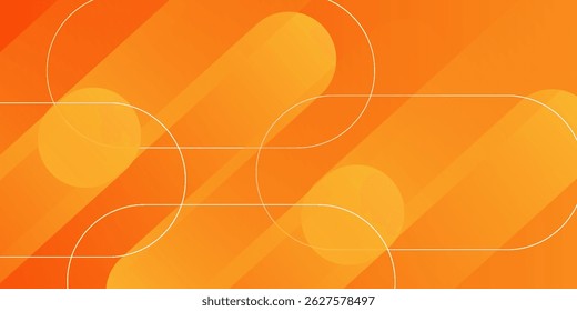 Abstract orange background with diagonal lines. Dynamic shapes composition.