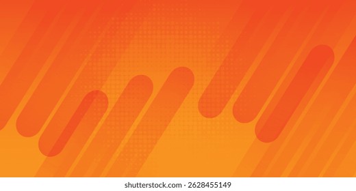 Abstract orange background with diagonal lines. Dynamic shapes composition modern