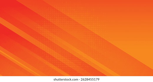 Abstract orange background with diagonal lines. Dynamic shapes composition modern