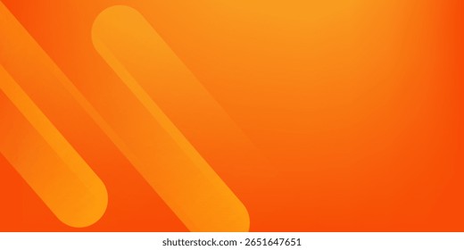 Abstract orange background with diagonal lines. Dynamic shapes composition, vector illustration