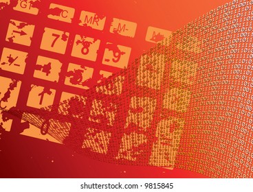 Abstract orange background. Dial. Grunge. Vector illustration.