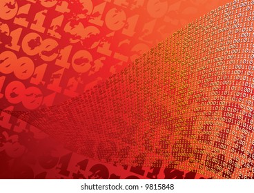 Abstract orange background. Digits. Grunge. Vector illustration.