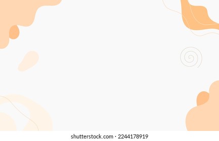 Resumen del fondo naranja de las formas de doodle, líneas sobre fondo blanco con espacio en blanco en el centro para el texto. Fondo ondulado minimalista.