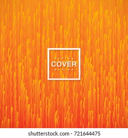 Abstract orange background with flowing fluid lines. Streaming gradient particles. Vector art illustration. Cover or banner design template. Tiling vibrant wallpaper