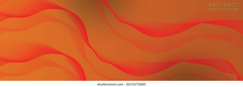 Abstract orange background with flowing lines for futuristic concept. Dynamic waves. vector illustration.