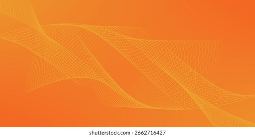 Abstractas fondo naranja con líneas onduladas. Líneas onduladas brillantes. Elemento de diseño de líneas móviles coloridas brillantes. Patrón de onda dinámica moderna. Traje para el Sitio web, cartel, folleto, Anuncio, volante