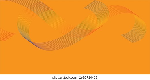 Abstract orange background with flowing wave lines. Glowing wavy lines. Shiny colorful moving lines design element. Modern dynamic wave pattern. Suit for website, poster, brochure, banner, flyer


