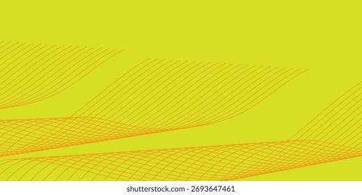 Abstrakter orangefarbener Hintergrund mit fließenden Wellenlinien. Glänzende wellenförmige Linien moderne einfache Kunst gut