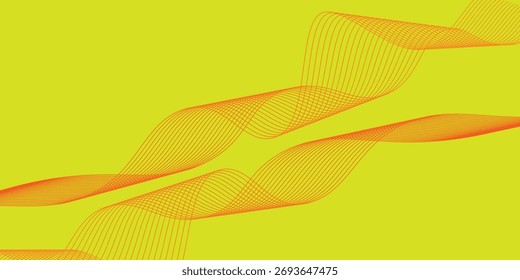 Abstrakter orangefarbener Hintergrund mit fließenden Wellenlinien. Glänzende Wellenlinien modern einfach 