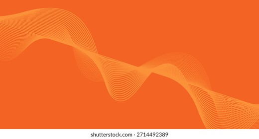 Abstractas fondo naranja con líneas onduladas. Líneas onduladas brillantes. Elemento de diseño de líneas móviles coloridas brillantes. Patrón de onda dinámica moderna. Traje para el Sitio web, cartel, folleto, Anuncio, volante