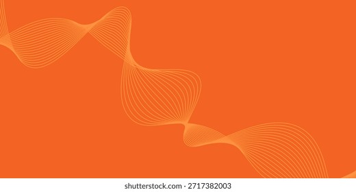 Abstractas fondo naranja con líneas onduladas. Líneas onduladas brillantes. Elemento de diseño de líneas móviles coloridas brillantes. Patrón de onda dinámica moderna. Traje para el Sitio web, cartel, folleto, Anuncio, volante