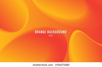 Abstract orange background of fluid shapes in metamorphic movement, presentation or web backdrop