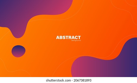 Abstrakter orangefarbener Hintergrund mit fließenden Formen modernes Konzept.minimales Poster. Hintergrund für Banner, Web, Cover, Plakatwand, Broschüre, Social Media, Landing Page.