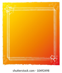 Abstract orange background with a framework and stars