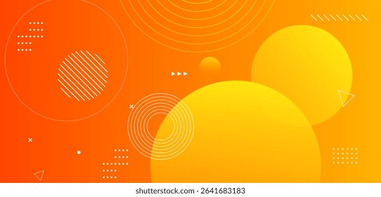Abstract orange background. Geometric circles pattern. Abstract lines. Design elements. Vector EPS10. Perfect for banner, poster, templates, company, branding. A high quality illustration.