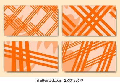 Plano de fundo laranja abstrato com linhas geométricas