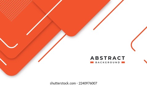 Abstract Orange Background Geometric Shape Paper Layers with Copy Space for Decorative web layout, Poster, Banner, Corporate Brochure and Seminar Template Design