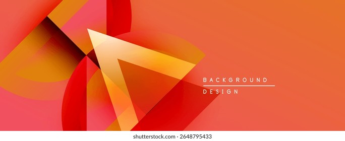 Fundo laranja abstrato. As formas geométricas se sobrepõem criando um efeito visual dinâmico. Design moderno adequado para banners, apresentações.