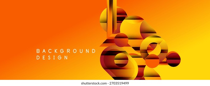 Abstract orange background. Geometric shapes overlap creating dynamic visual effect. Modern design suitable for presentations, banners.