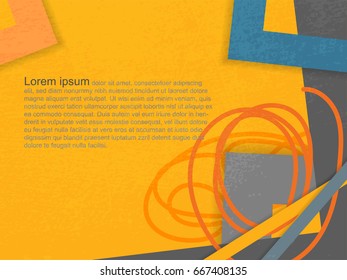Abstract orange background from geometric. Vector illustration design for website template, paper cut style with copy space.