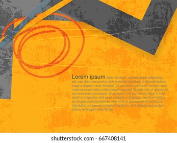 Abstract orange background from geometric. Vector illustration design for website template, paper cut style with copy space.