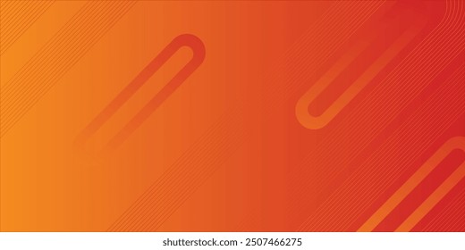 Abstract orange background with glowing diagonal rounded lines. Modern yellow gradient geometric shape design element. Minimal geometric. Futuristic concept.