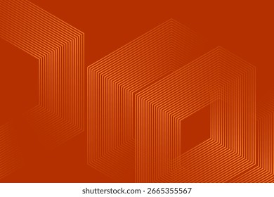 Abstractas fondo naranja con líneas geométricas brillantes. Modelo amarillo brillante moderno de las líneas del hexágono. Tecnología concepto futurista. Traje para el cartel, Anuncio, folleto, cubierta, volante. ilustración de Vector