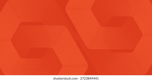 Fundo laranja abstrato com linhas geométricas brilhantes. Padrão de linhas de hexágono amarelo brilhante moderno. Conceito futurista de tecnologia. vetor
