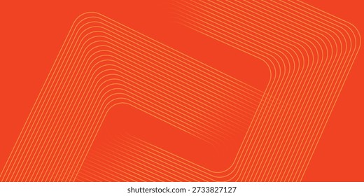 Abstract orange background with glowing geometric lines. Modern shiny yellow hexagon lines pattern. Technology futuristic concept. Suit for poster, banner, brochure, cover, flyer. Vector illustratio