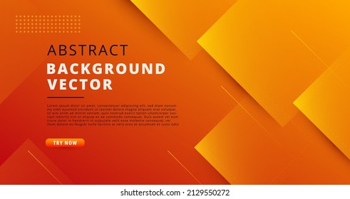 Abstract orange background gradient with creative scratch and minimal shape, modern landing page concept vector, with line and square shape.	