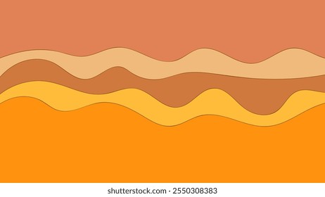 FUNDO LARANJA ABSTRATO COM FORMAS DESENHADAS À MÃO PLANA COR DESIGN VETOR MODELO PARA PAPEL DE PAREDE, DESIGN DE CAPA, DESIGN DE PÁGINA INICIAL