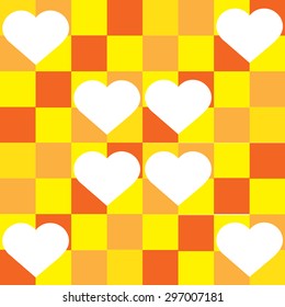 Abstract orange background. heart Vector illustration