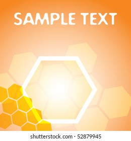 Abstract orange background with hexagons