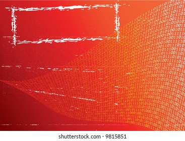 Abstract orange background. Label. Grunge. Vector illustration.