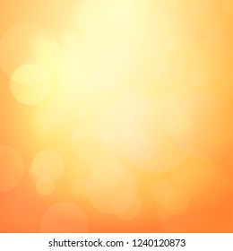 Abstract Orange Background with light bokeh. Vector Illustration for copy and wallpapers