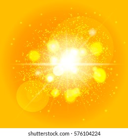 Abstract  orange  background with light effects. Vector illustration  