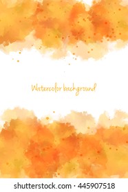 Abstract orange background like watercolor. Vector illustration