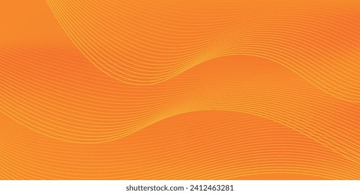 abstrakter orangefarbener Hintergrund mit Linienwellen. Vektorgrafik-Illustrator