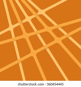 Abstract orange background. Abstract orange lines. Art orange overlapping stripes. Orange abstract streaks. Abstract orange tapes. Abstract orange ribbons. Abstract orange background for design.