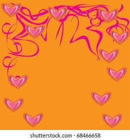 Abstract orange  background of love. Illustration.