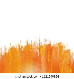 Abstract orange background with mosaic triangle.